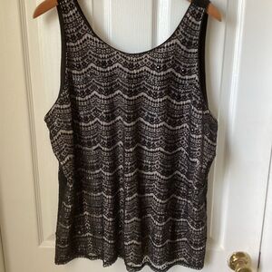 MAURICES: Black Tan dressy sleeveless top 3X